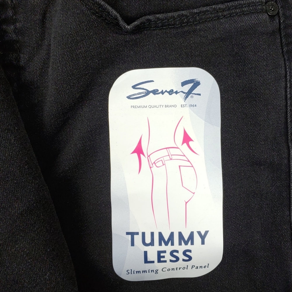 NWT Seven7 Womens Black Tummyless Black Distressed Ripped Knee Skinny Jeans - Picture 9 of 9